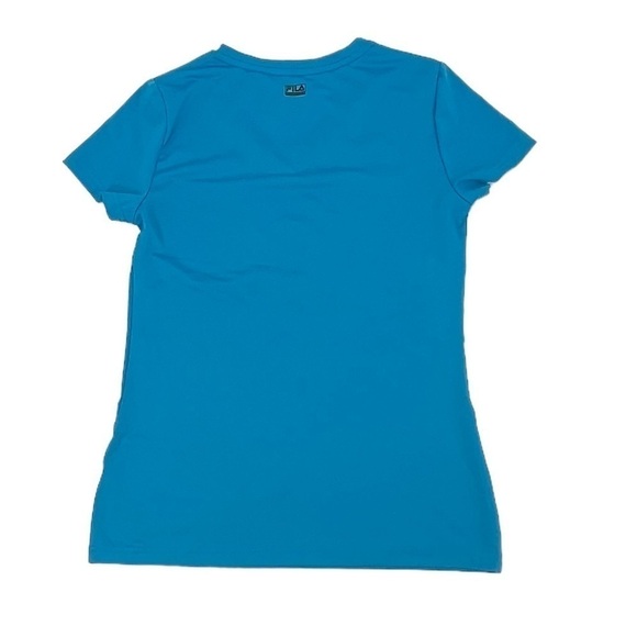 Fila Sport Blue V-Neck Short Sleeve Dri Fit T-Shirt Size XL (16) Girl's - Picture 3 of 5